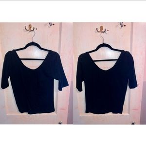 Black Scoop Neck Top